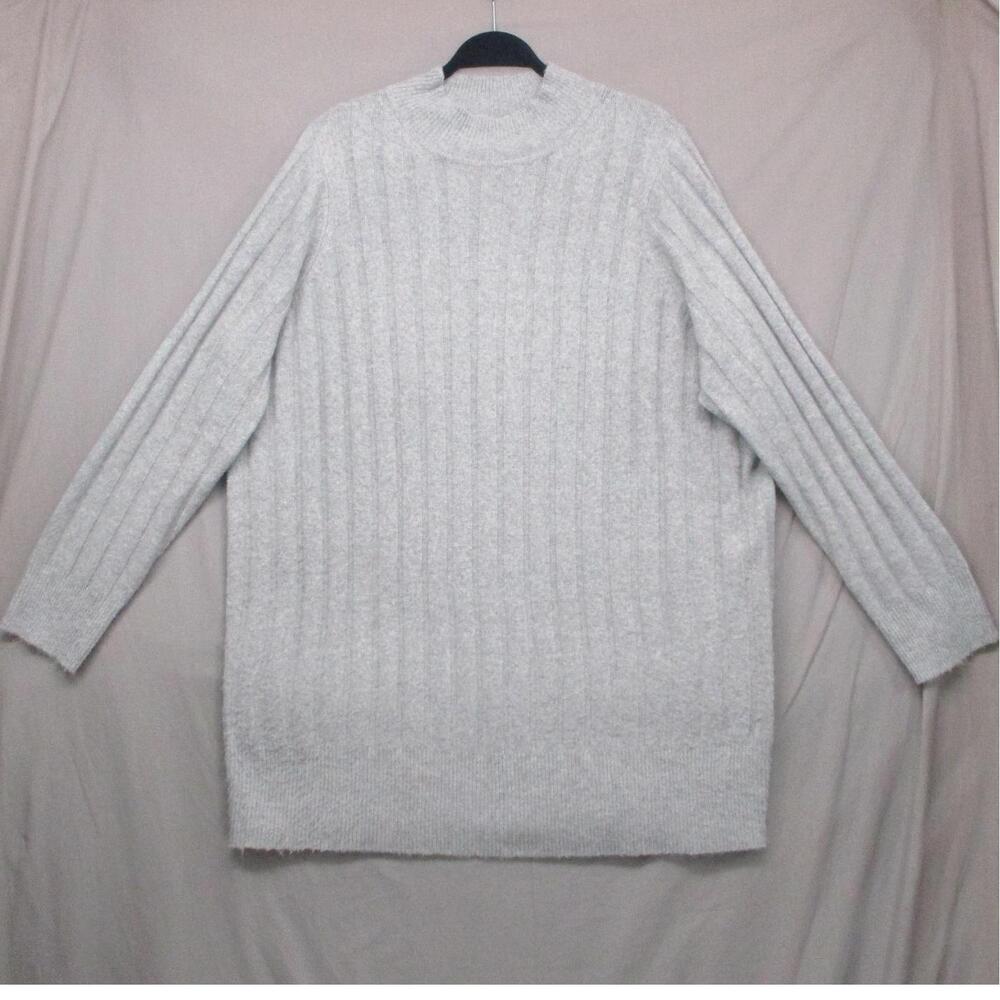 Torrid Gray Ribbed Cozy Mock Turtleneck Pullover Women Size 1